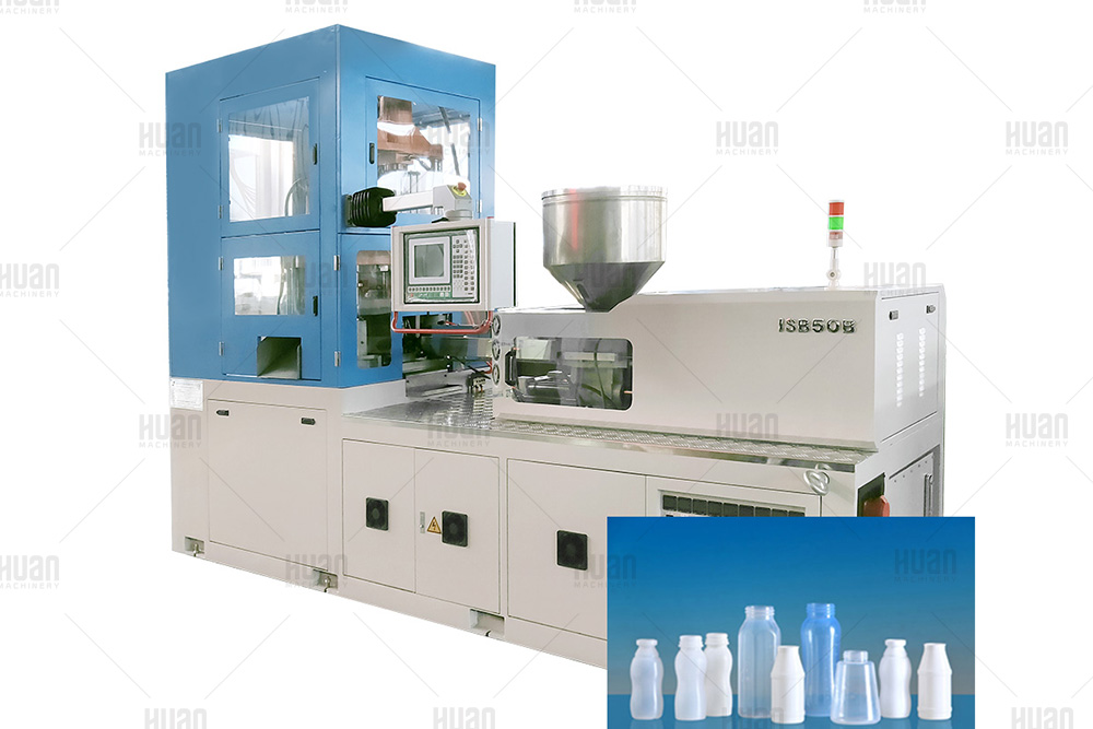 China automatic one step pp ppsu pet plastic milk baby bottle blowing moulding feeder bottle make injection stretch blow molding machine