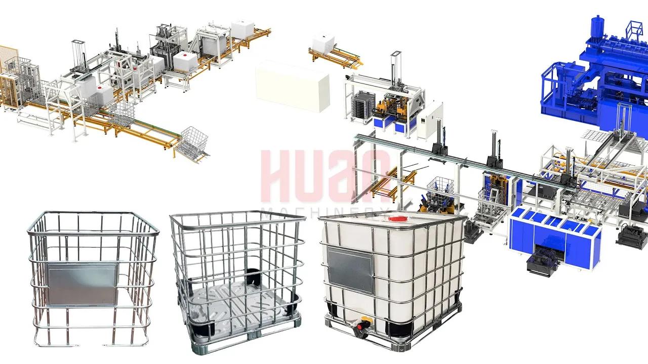 Fully automated IBC cage making machine - 1000L capacity, efficient logistics solution